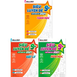 Sách - Combo Khối A Mega 2021 - Siêu Luyện Đề 9+ THPT Quốc Gia 2021 - Toán Lý Hoá