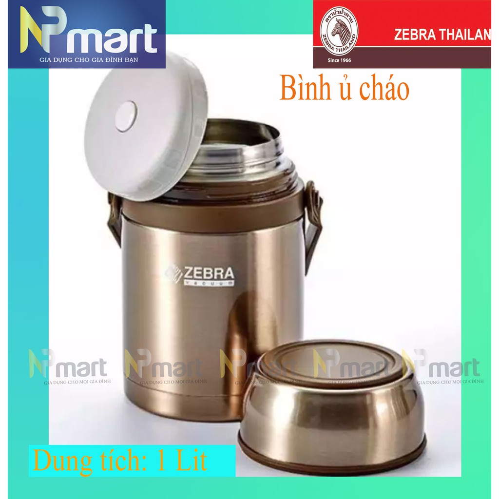 Bình ủ cháo zebra Thái Lan 1 Lít   inox 304 cao cấp 152435