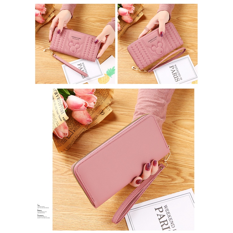 Ví nữ cầm tay dài cute thời trang Hàn Quốc đẹp sang trọng đựng điện thoại nhiều ngăn giá rẻ LUKADO VDCT02