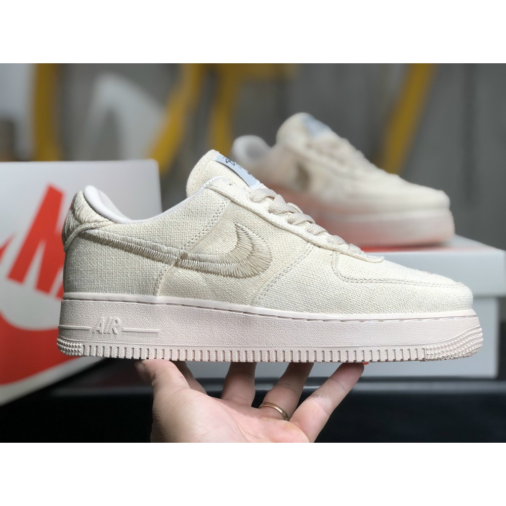 Giày Thể Thao Nữ Nam Af1 Low Stussy Fossil Chất Liệu Vải Cao Cấp Fullbox, Giày Sneaker Nam Nữ Af1 cổ thấp | BigBuy360 - bigbuy360.vn