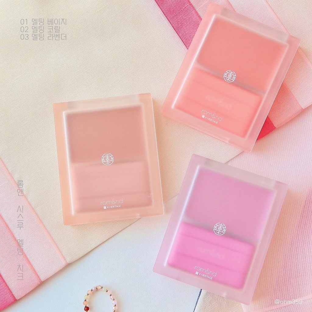 [Rom&amp;nd] Má hồng dạng kem mềm mịn, lâu trôi Hàn Quốc Romand See Hanbok-Through Melting Cheek 3.5g