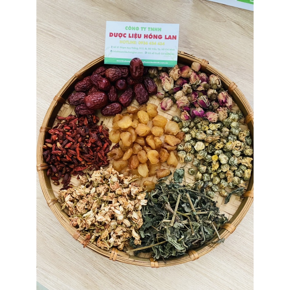 Sét 7 vị Trà Dưỡng Nhan (Hoa Cúc; Nụ Hoa Hồng; Long Nhãn; Kỷ Tử; Táo Đỏ, Cỏ ngọt, Hoa nhài)