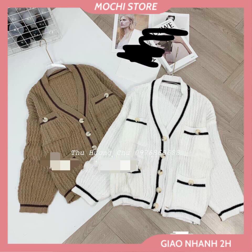 Áo Cardigan Dáng Dài , Áo Len Nữ Viền Sọc Phối Túi Chất Len Dày Dặn, Hàng Quảng Châu Cao Cấp Siêu Hot. | BigBuy360 - bigbuy360.vn
