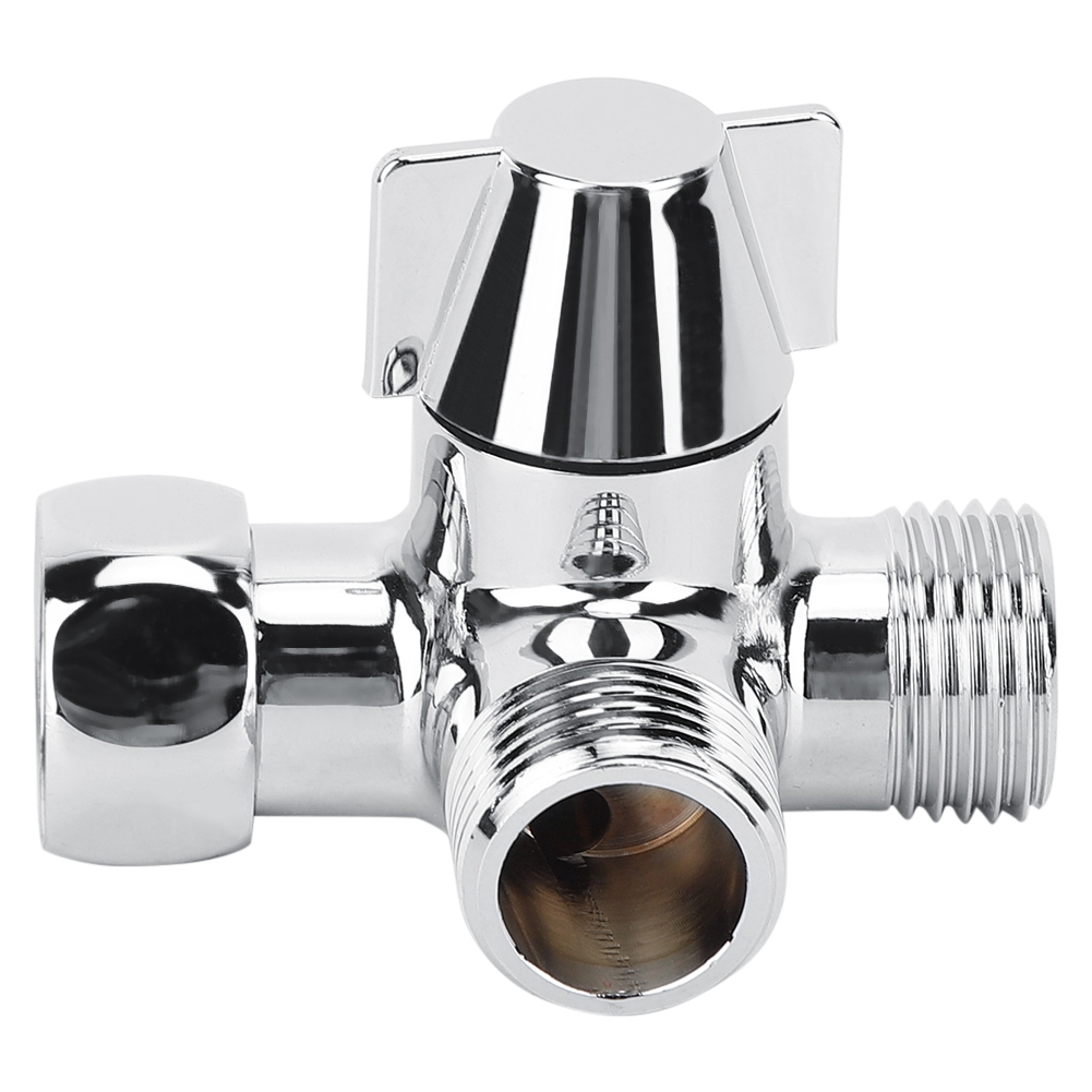 Đầu vòi nước chuyển 3 hướng màu bạc G1/2&quot; mạ điện tiện dụng