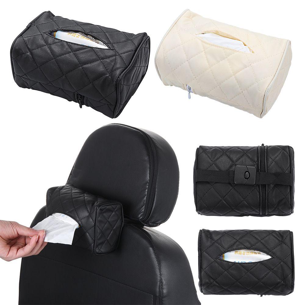 Hộp Đựng Khăn Giấy Mềm Màu Đen Dùng Trang Trí Ghế Ngồi Xe Hơi