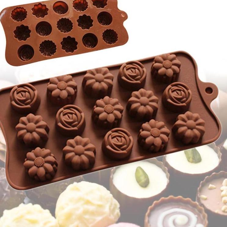 ✩➟ Khuôn Silicone Làm Thạch/Sô Cô La/Đá Viên Đa Năng Hình Hoa Và Trái Tim