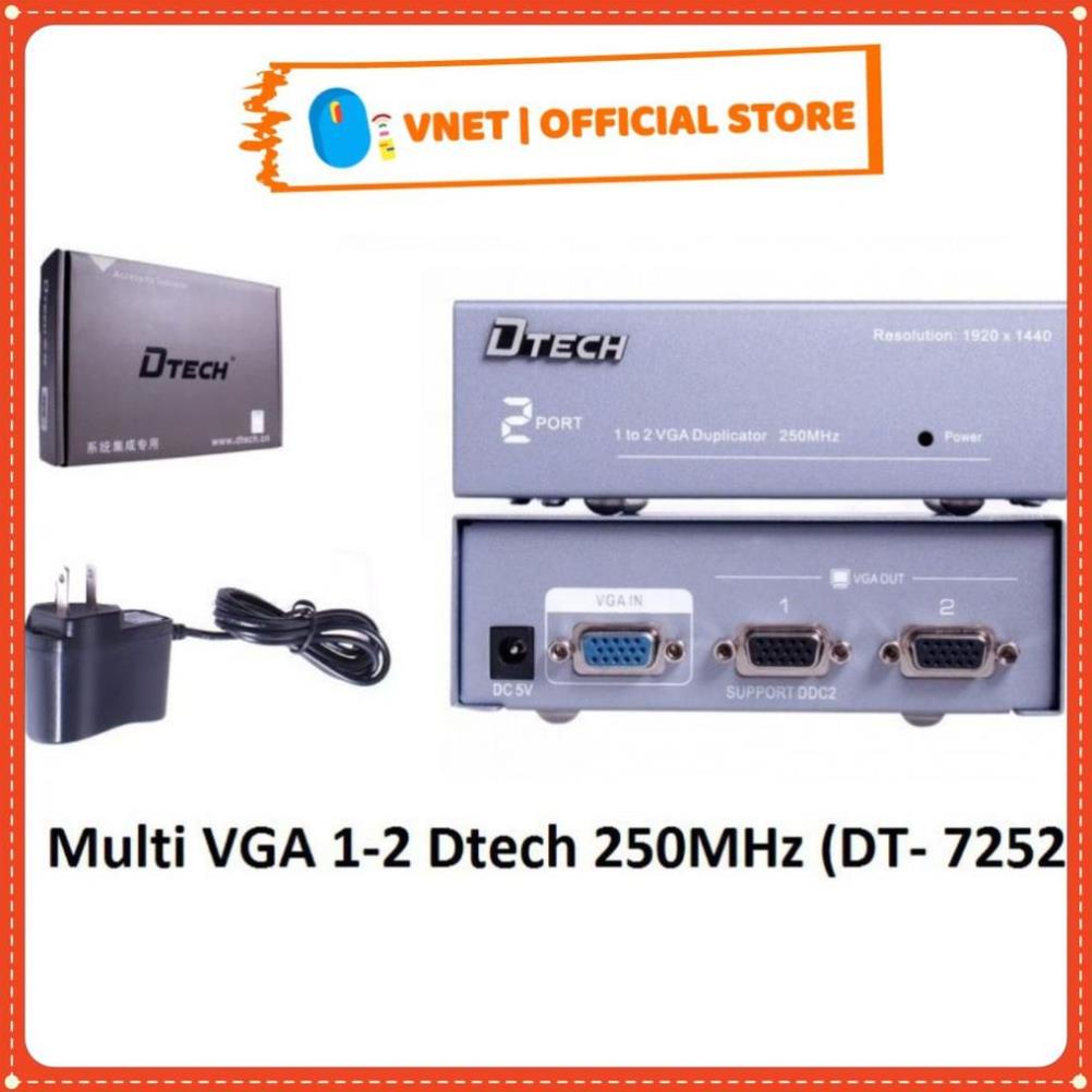 [Chính Hãng] Bộ chia VGA 1 ra 2 DTech DT7252 chống va đập, hoen gỉ  - SPANA