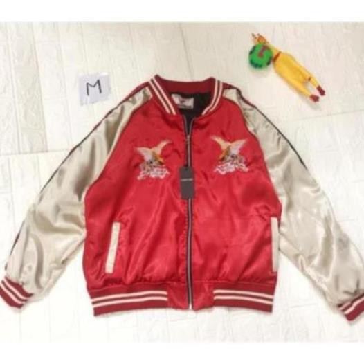 [freeship - Hàng cao cấp]❤️ ảnh thật áo bomber thêu chim đẹp xuất sắc Japan Sukajan Souvenir jacket