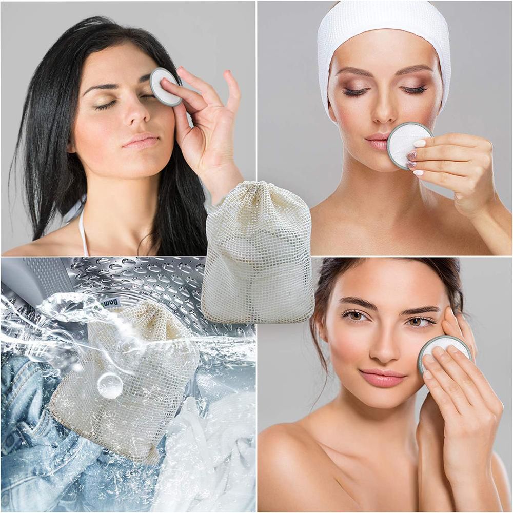 [Hàng mới về] 1 / 5 / 10 Miếng bông tẩy trang bằng cotton có thể tái sử dụng