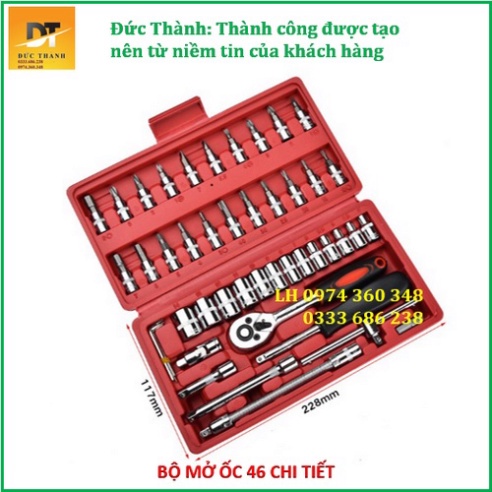 Siêu hot Bộ dụng cụ mở bu lông ốc vít, sửa chữa ô tô xe máy, đa năng 46 chi tiết, chất liệu thép CRV