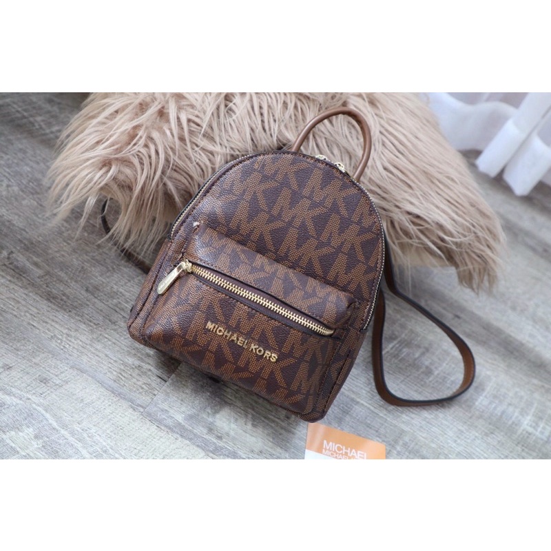 Balo Michael Kors khoá trước ngang hoạ tiết MK size 20