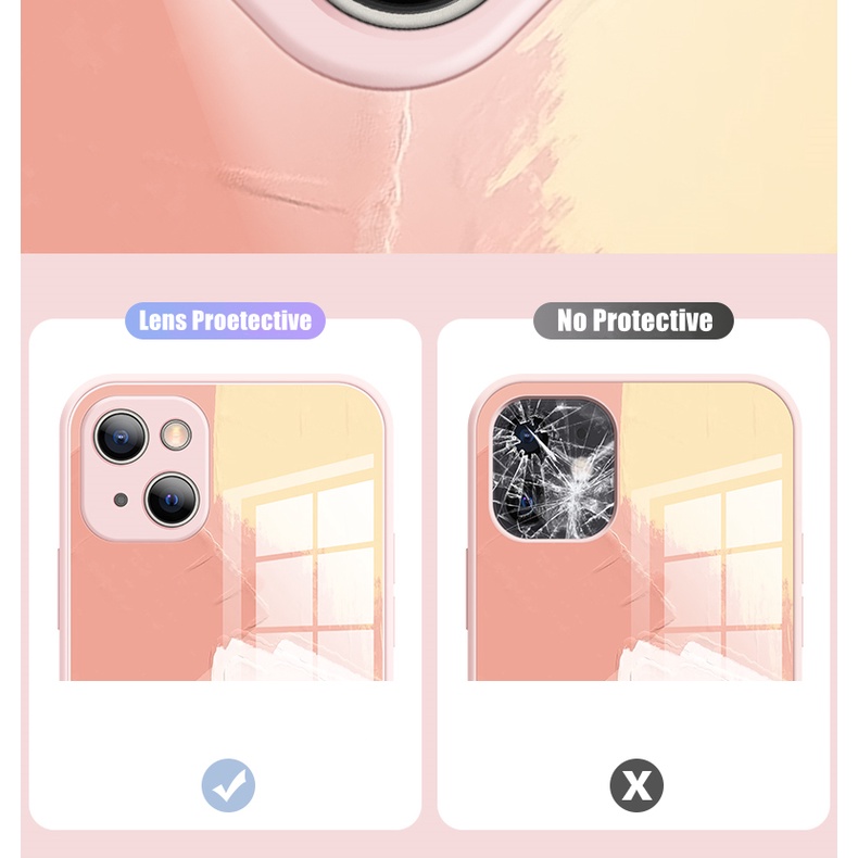 【Có Logo】Ốp lưng Cho iPhone 13 Pro Max 12Pro 12Mini Cover WaterColor Case Vỏ điện thoại kính cường lực