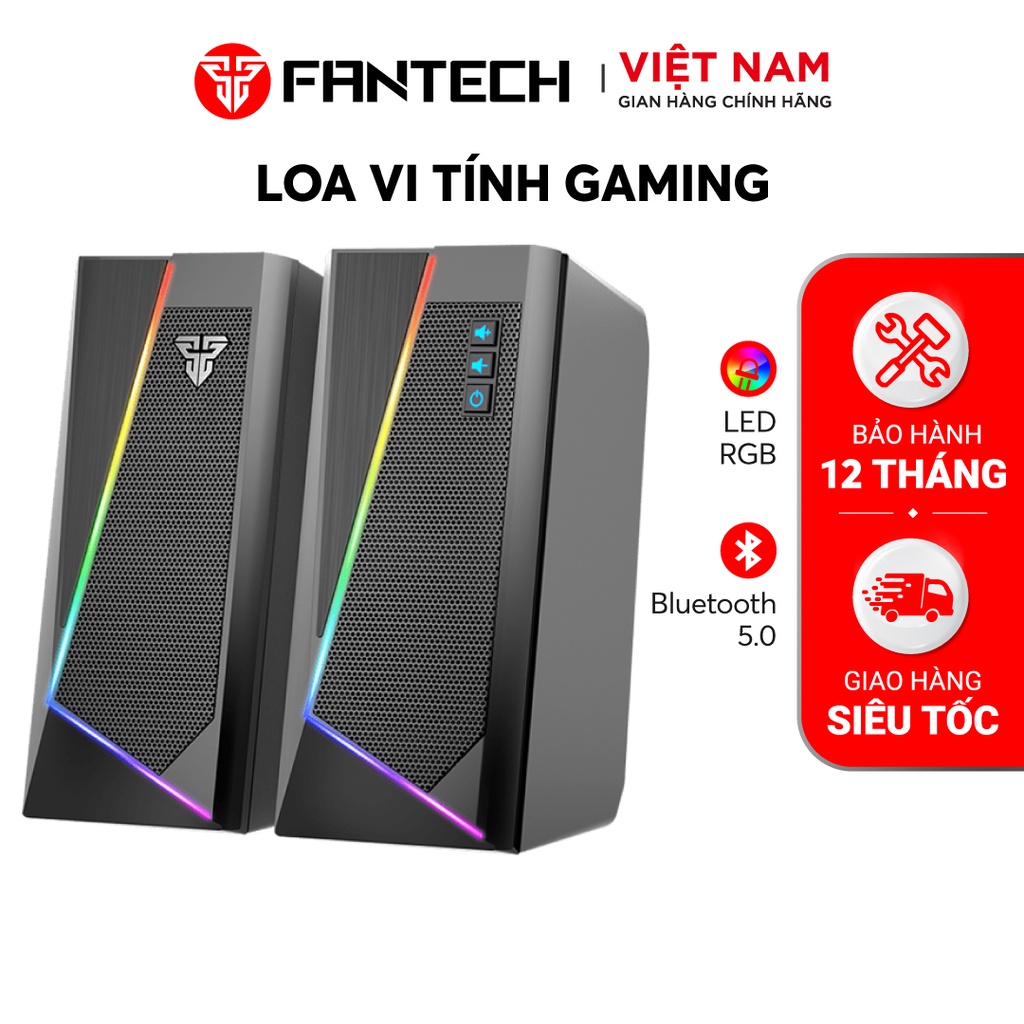 Loa Vi TÍnh Gaming Fantech GS204 RUMBLE LED RGB 7 Chế Độ Hỗ Trợ Kết Nối Bluetooth 5.0 Và AUX 3.5mm - Hàng Chính Hãng