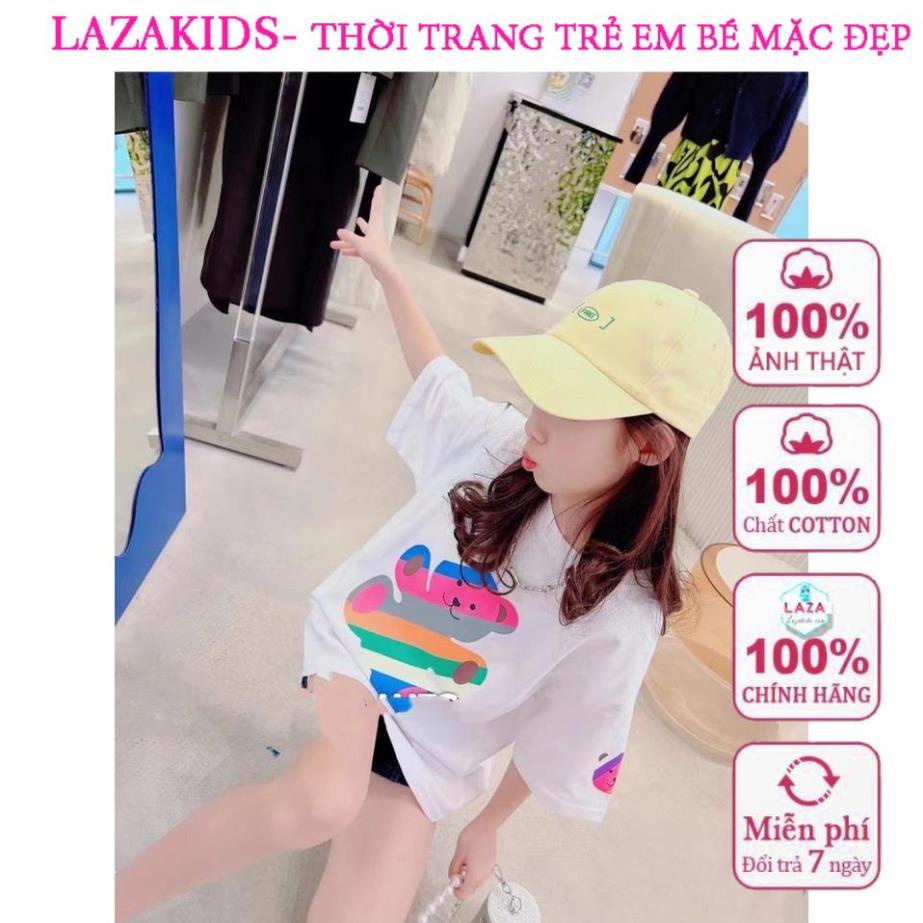 Áo thun bé gái size đại 18kg-50kg phông cotton đôi cho mẹ và bé gấu bảy màu đẹp chất thun mát đẹp LAZAKIDS 10 TUỔI