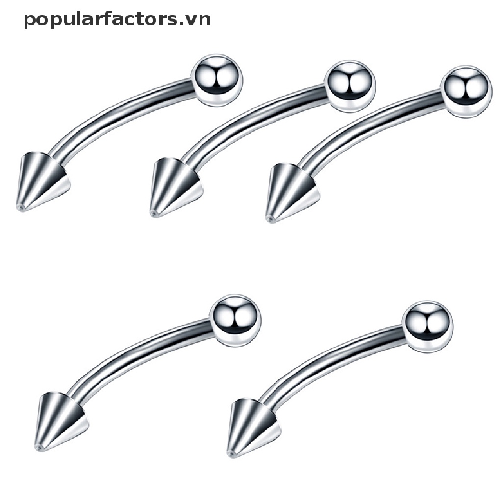 Bộ 60 Khuyên Xỏ Mũi / Chân Mày / Môi / Cơ Thể Bằng Thép