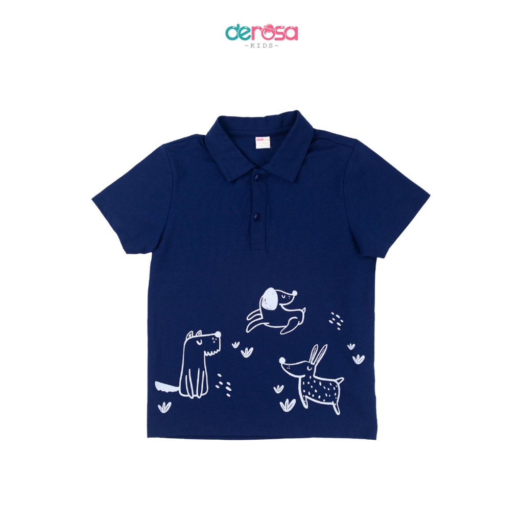 Áo thun cho bé DEROSA KIDS áo polo cổ trụ bé trai từ 0 - 3 tháng