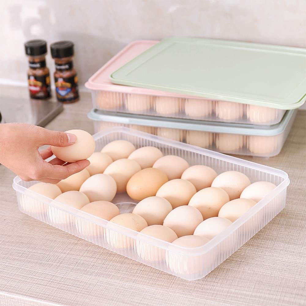 Khay Trứng 1 Tầng S8 Size Lớn 24 Ngăn (Giao Màu Ngẫu Nhiên)