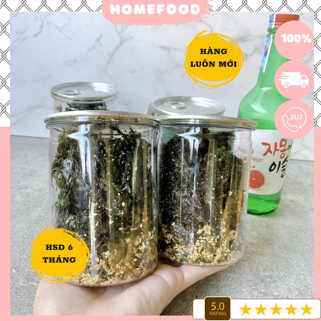 Rong biển cháy tỏi HomeFood 170g  FREESHIP  rong biển trộn cơm ăn liền đồ ăn vặt Hà Nội an toàn vệ sinh thực phẩm