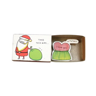 Thiệp Hộp diêm Giáng sinh Santa I love you CM006