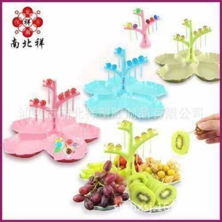 Khay đựng trái cây, mứt hoa quả kèm đồ xiên