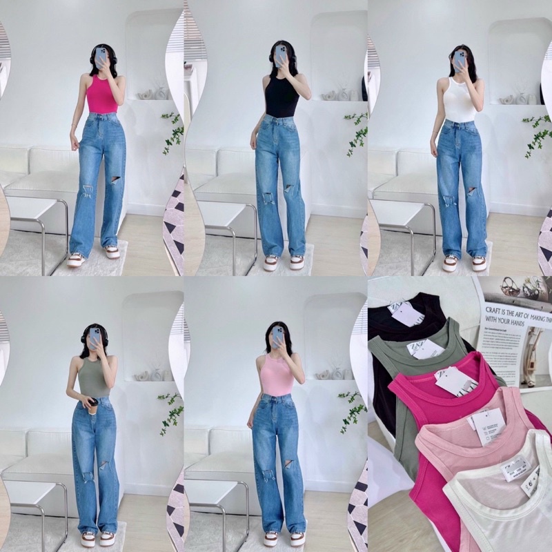 áo ba lổ ngược thun lụa ôm body