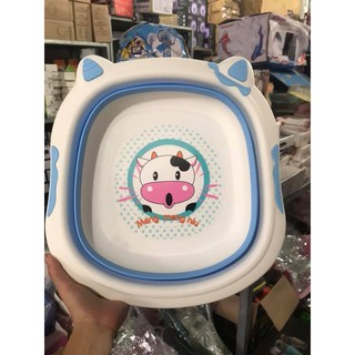 Chậu rửa mặt con bò gấp gọn cho bé - chậu rửa mặt.