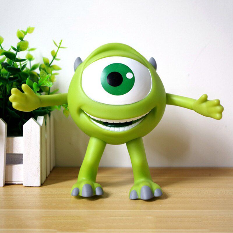Disney Monsters University Mike Wazowski Mr Q Money Pot PVC Action Figure Ornaments 15cm