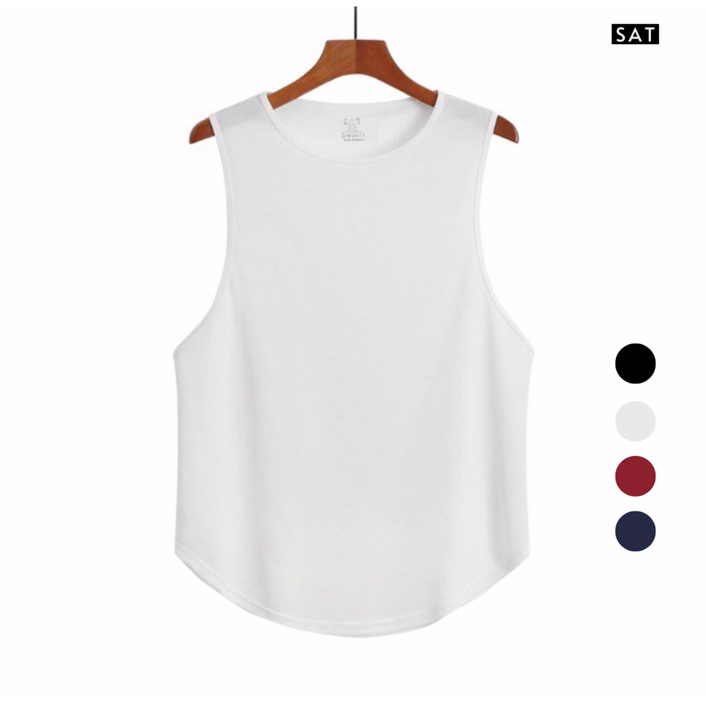 Áo thun ba lỗ tanktop basic nam, vải mè mềm mịn, thoáng khí, trẻ trung chuẩn form SAT - BF03