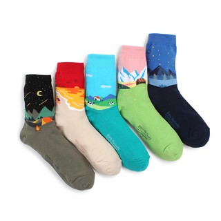 Novelty Nature Camping Printing Cotton Crew Socks AL15