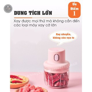 [MỚI]Máy xay mini sạc điện nhỏ gọn dễ sử dụng: Xay thịt, hành, tỏi ớt, rau củ quả. Nhỏ gọn, dễ vệ sinh, an toàn tiện lợi