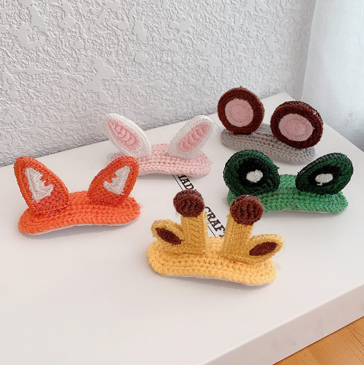 Kẹp Tóc Len Hình Thú Hoạt Hình 3d Phong Cách Hàn Quốc Cho Bé Gái