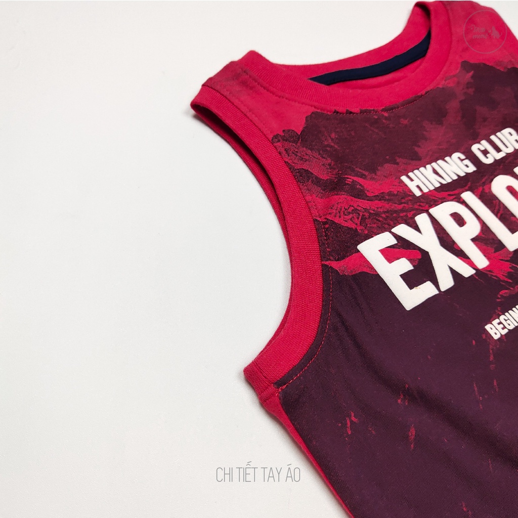 Đồ Bộ Ba Lỗ Bé Trai Bigfox Size Đại, Bộ Sát Nách Trẻ Em Mùa Hè In EXPLORER, Chất Cotton 2-11 Tuổi