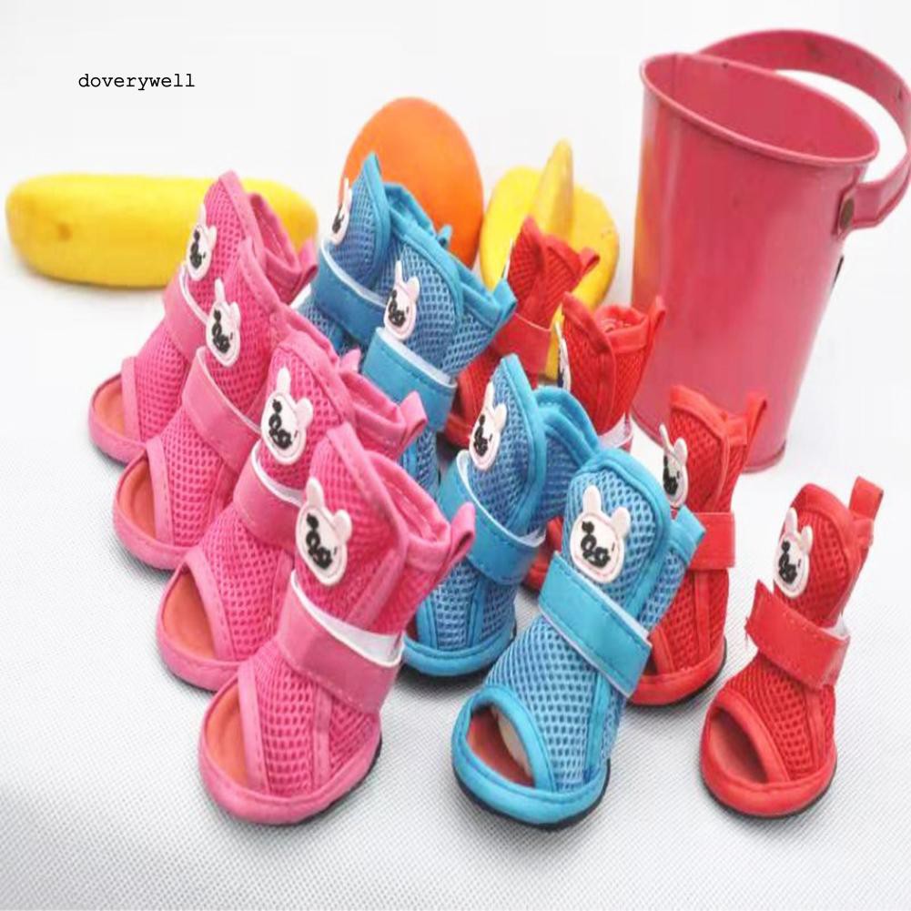 Set 4 Chiếc giày sandal mềm chống trượt cho thú cưng