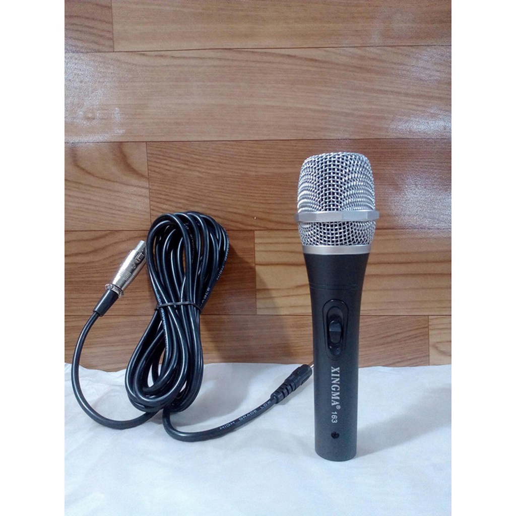Mic Có Dây- Micro Karaoke XINGMA AK-163 Cao Cấp, Hàng Loại Xịn, Chống Hú, Chống Rít Siêu Tốt, Jack Cắm 6.5 Thông Dụng