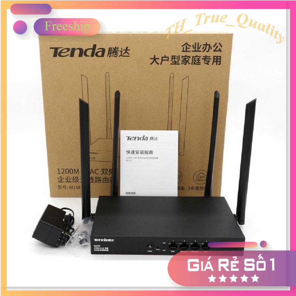 ⚡ Bộ phát WIFI Tenda W15e ac1200Mps - 4 ănten phát sóng cực mạnh - Hàng nhập khẩu 👉 HD Plaza
