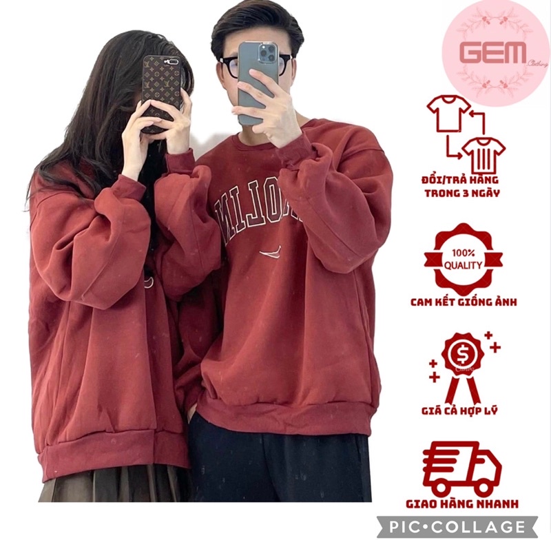 Áo sweater nỉ bông CAROLINA nam nữ unisex 🌸 Áo hoodie đôi form rộng tay bồng ulzzang phong cách Hàn Quốc🌸 freeship🌸 sale | BigBuy360 - bigbuy360.vn