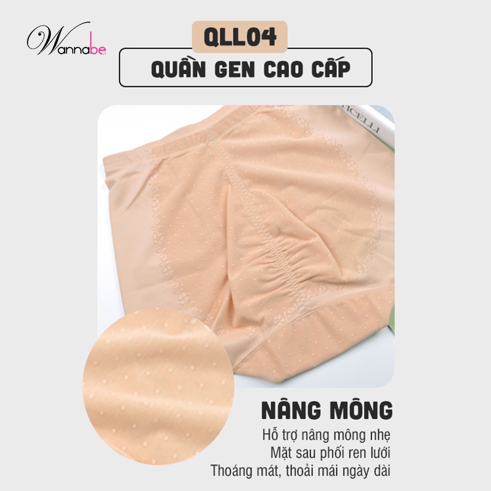 Quần lót gen nữ cao cấp Wannabe QLL04 bản thun lớn chống cuộn định hình tạo đường cong quyến rũ gợi cảm