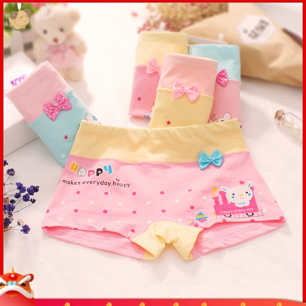 Quần lót cotton phối nơ dễ thương thời trang dành cho bé gái