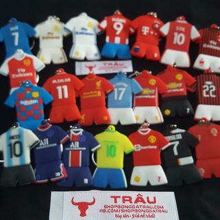 Móc khóa hình áo cầu thủ các CLB bóng đá - Ronaldo Messi Ibrahimovic Hazard Neymar Suarez Pogba Morata Bale Sanchez