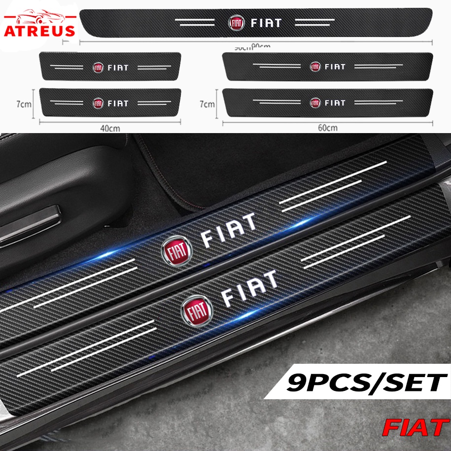 Sticker Sợi Carbon Dán Cửa Xe Hơi Fiat Uno Toro 500 Bravo Punto Palio Argo Stilo Strada Mobi