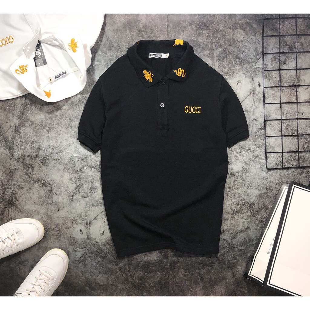 Áo thun nam có cổ Hàn Quốc phối hoạ tiết thêu viền cổ AXK080 | BigBuy360 - bigbuy360.vn