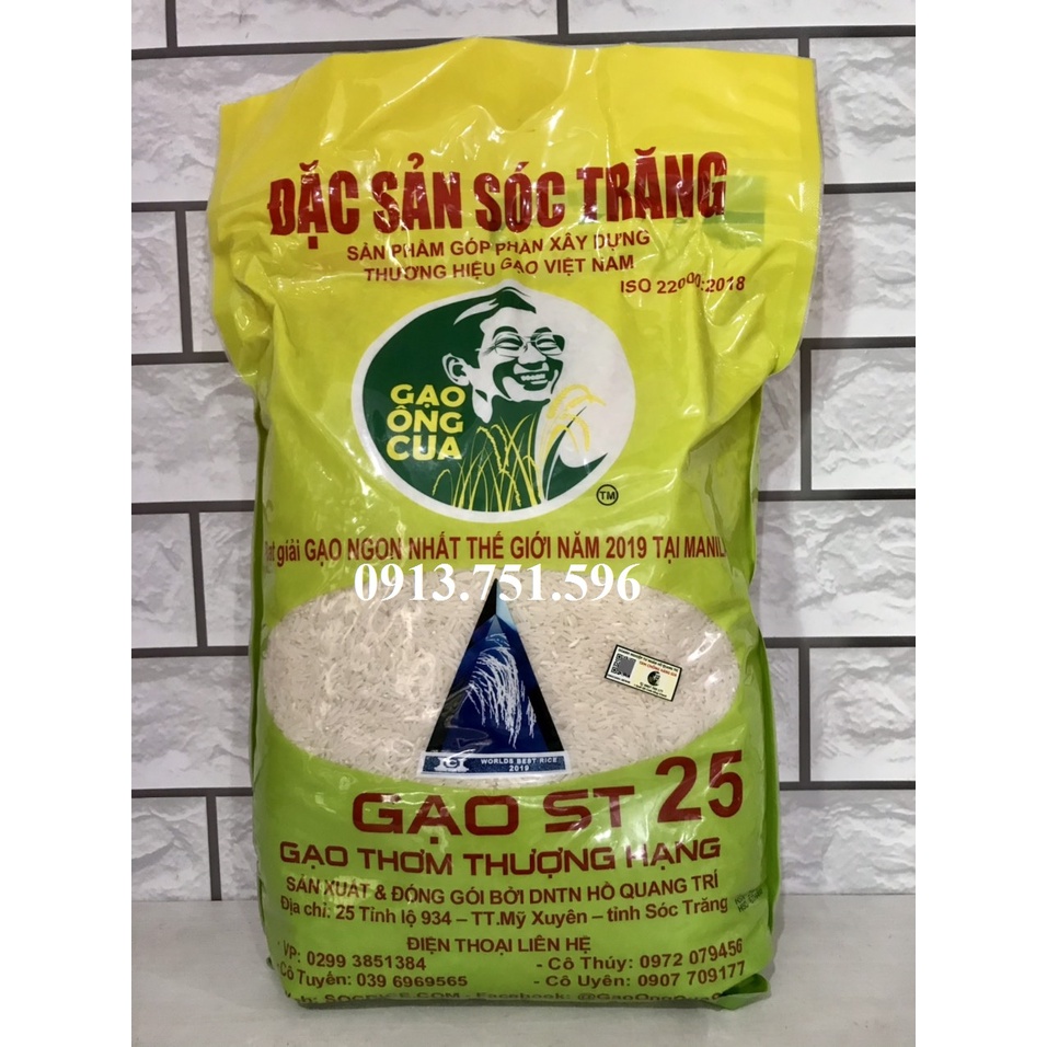 &lt;Chính hiệu&gt; Gạo Ông Cua ST25 túi 5kg - Gạo ngon nhất thế giới năm 2019 tại Philippines