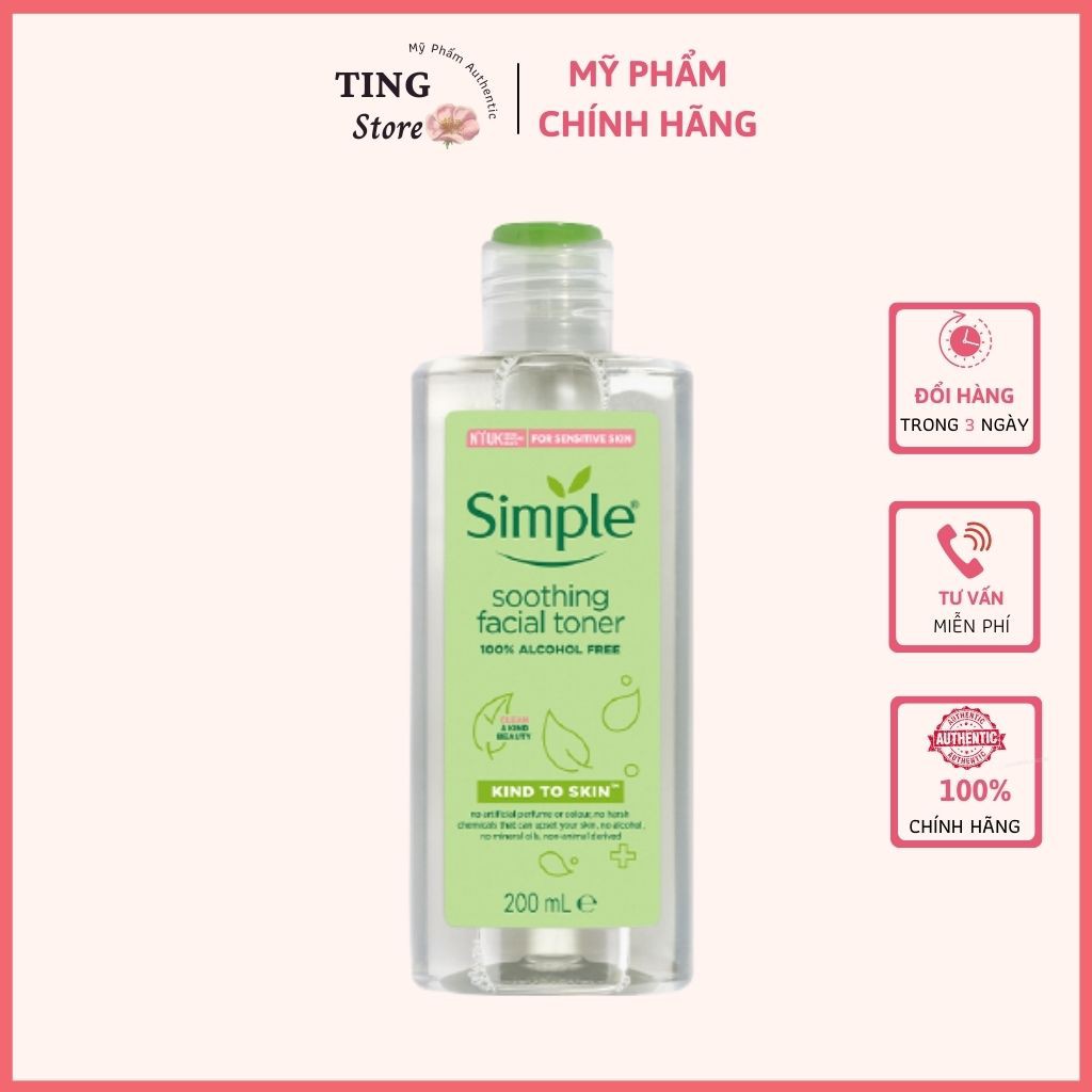 Nước Hoa Hồng Cân Bằng Da Dịu Nhẹ Simple Kind To Skin Soothing Facial Toner 200ml