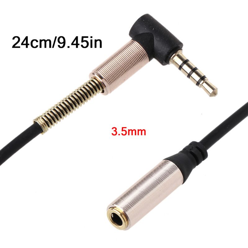 Dây Cáp Nối Dài 24cm 90 Độ 3.5mm Cho Loa Máy Tính PC