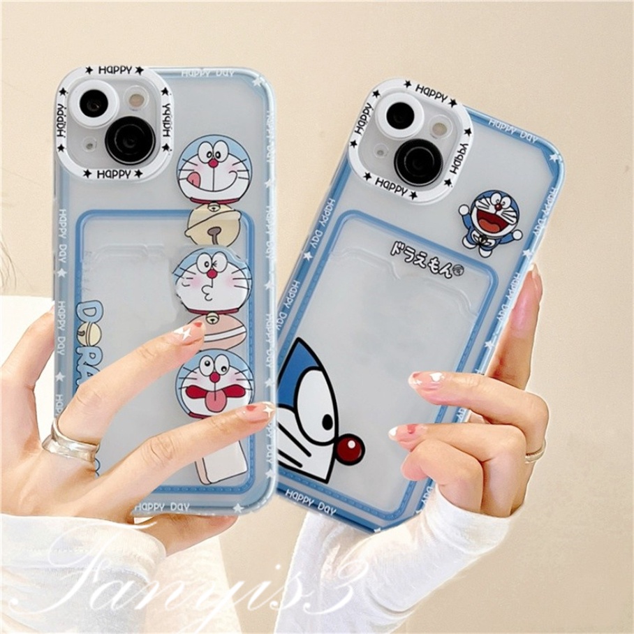 Ốp Điện Thoại TPU Mềm Trong Suốt Có Ngăn Đựng Thẻ Cho IPhone 14 13 12 11 Pro Max X XR Xs Max 8 7 Plus SE 2020