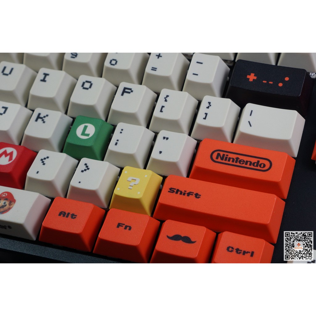 Keycap MARIO 2022 Full-box - 127 nút - CHERRY - PBT - Dyesub - cho bàn phím cơ (Filco, Leopold, IKBC, Edra, keychron)