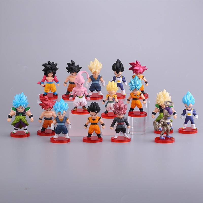 Lẻ Mô hình nhân vật 7 viên ngọc rồng Dragon Ball Songoku Son Goku chibi dễ thuong 6cm Combo 16