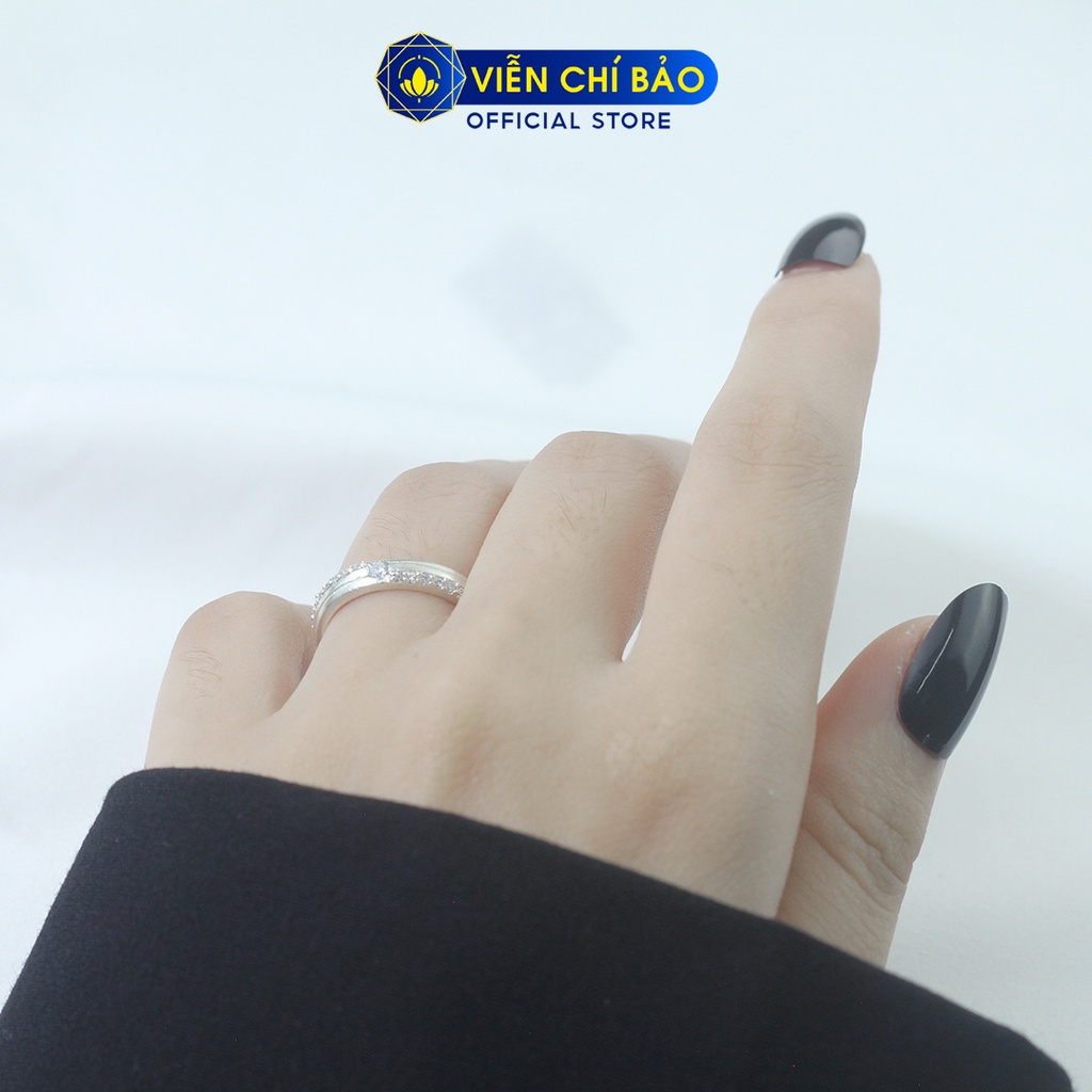 Nhẫn bạc nữ Bun đính đá chất liệu bạc 925 thời trang phụ kiện trang sức Viễn Chí Bảo N700441