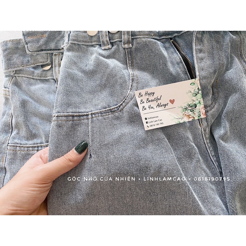Quần Ngố Jeans Cạp Cao Phối Cúc Cài (ẢNH THẬT+VIDEO)