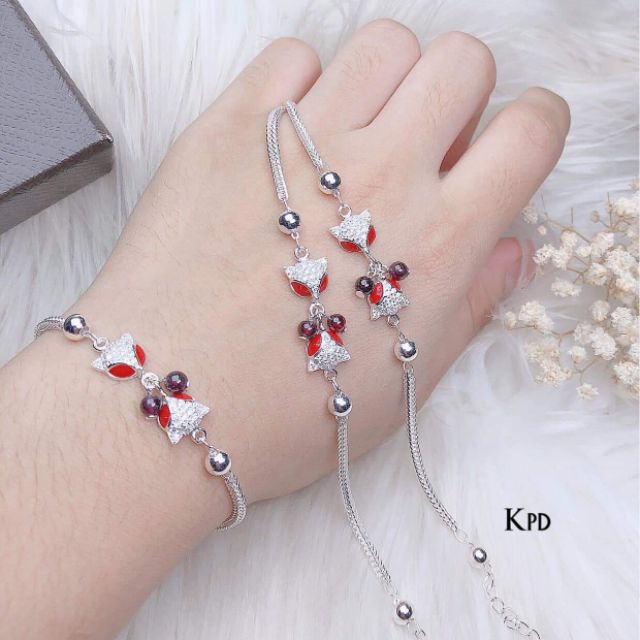 LẮC TAY HỒ LY MẮT ĐỎ BẠC Ý CAO CẤP S925